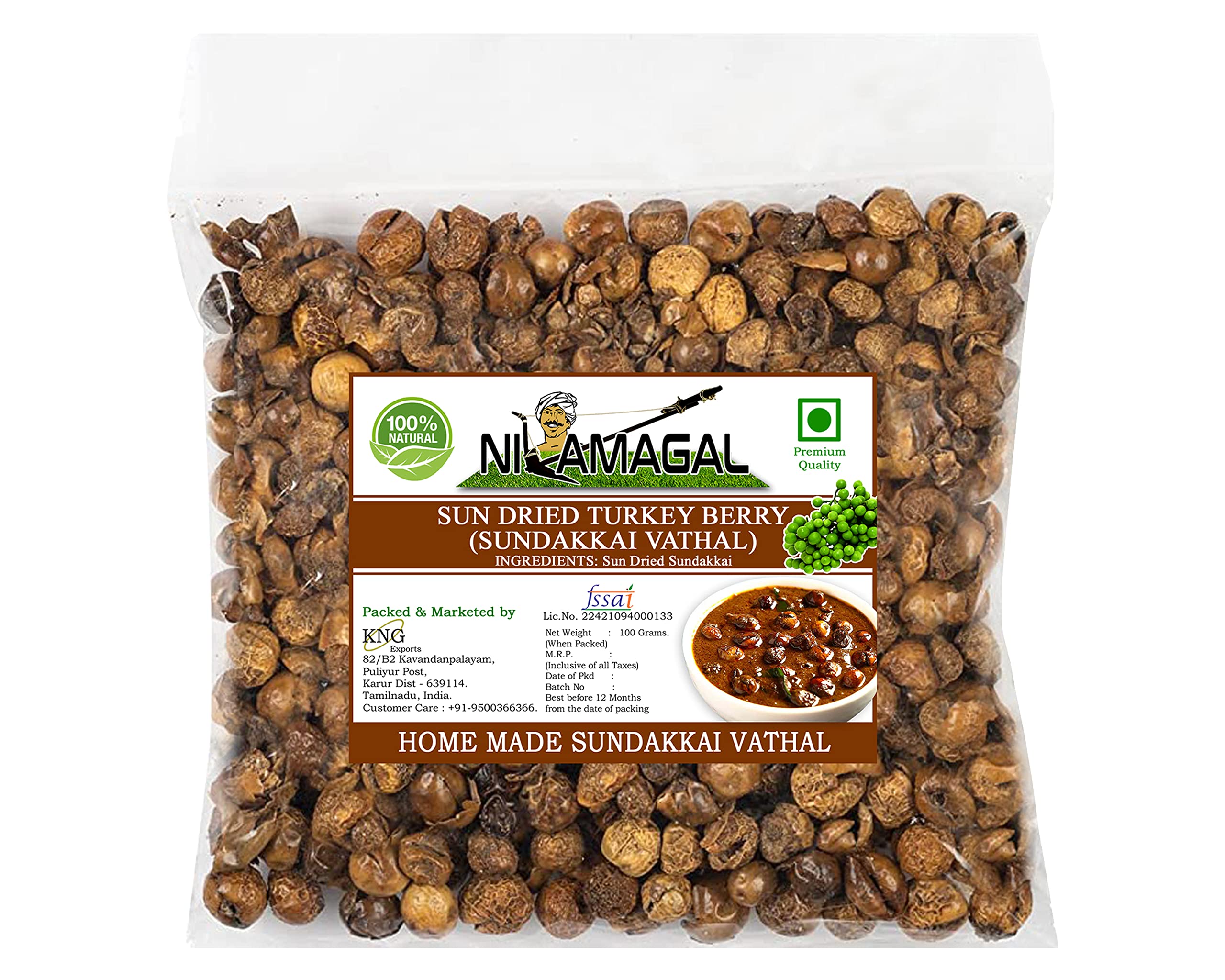 Nilamagal - Sun Dried Turkey Berry I Sundakka Vathal I Without Salt Mixing – 100 Grams (B09MM81FFQ) Amazon Price History, Amazon Price Tracker