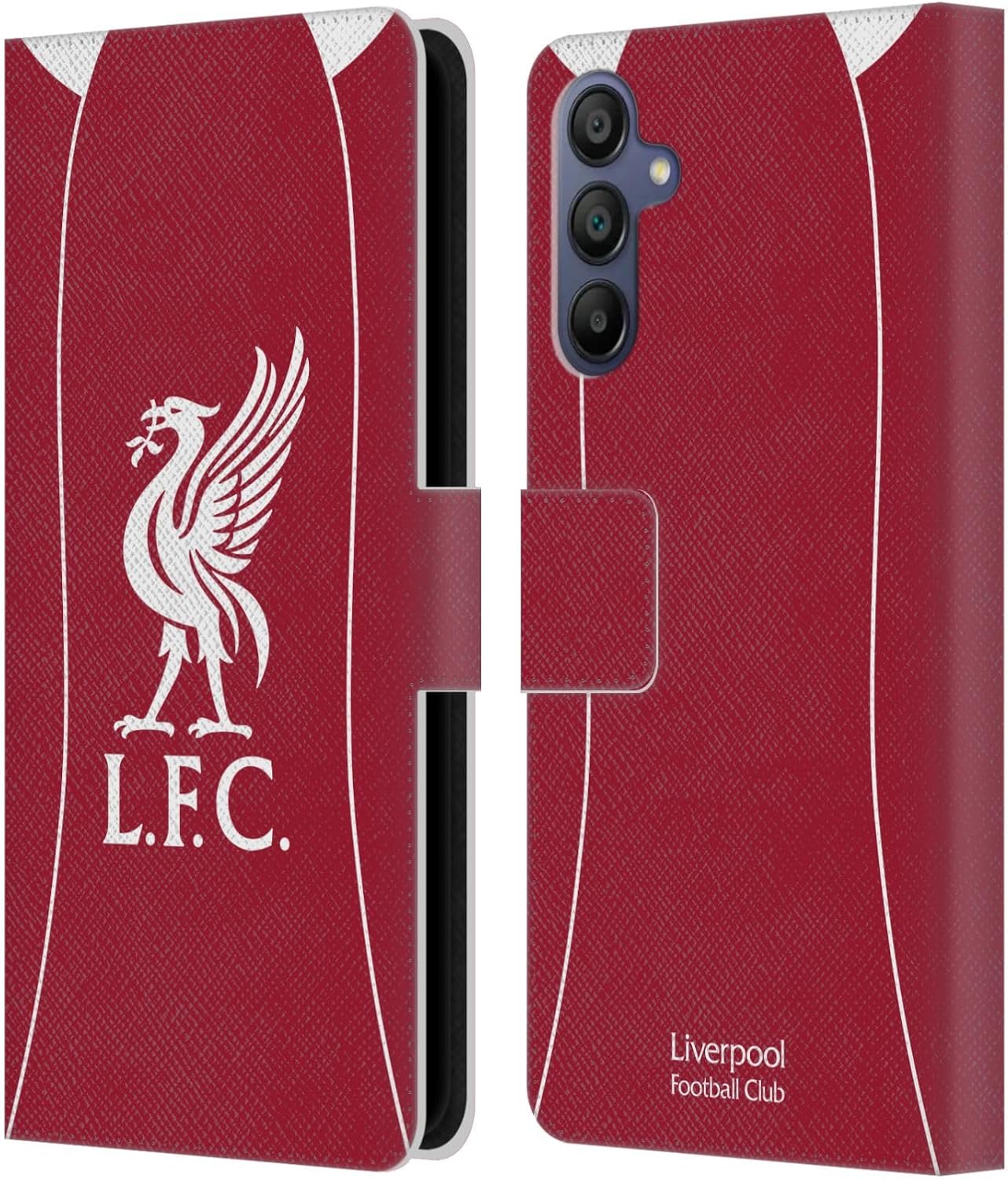 Head Case Designs Officially Licensed Liverpool Football Club Home 2025/26 Kit Leather Wallet Case Compatible with Samsung Galaxy A15