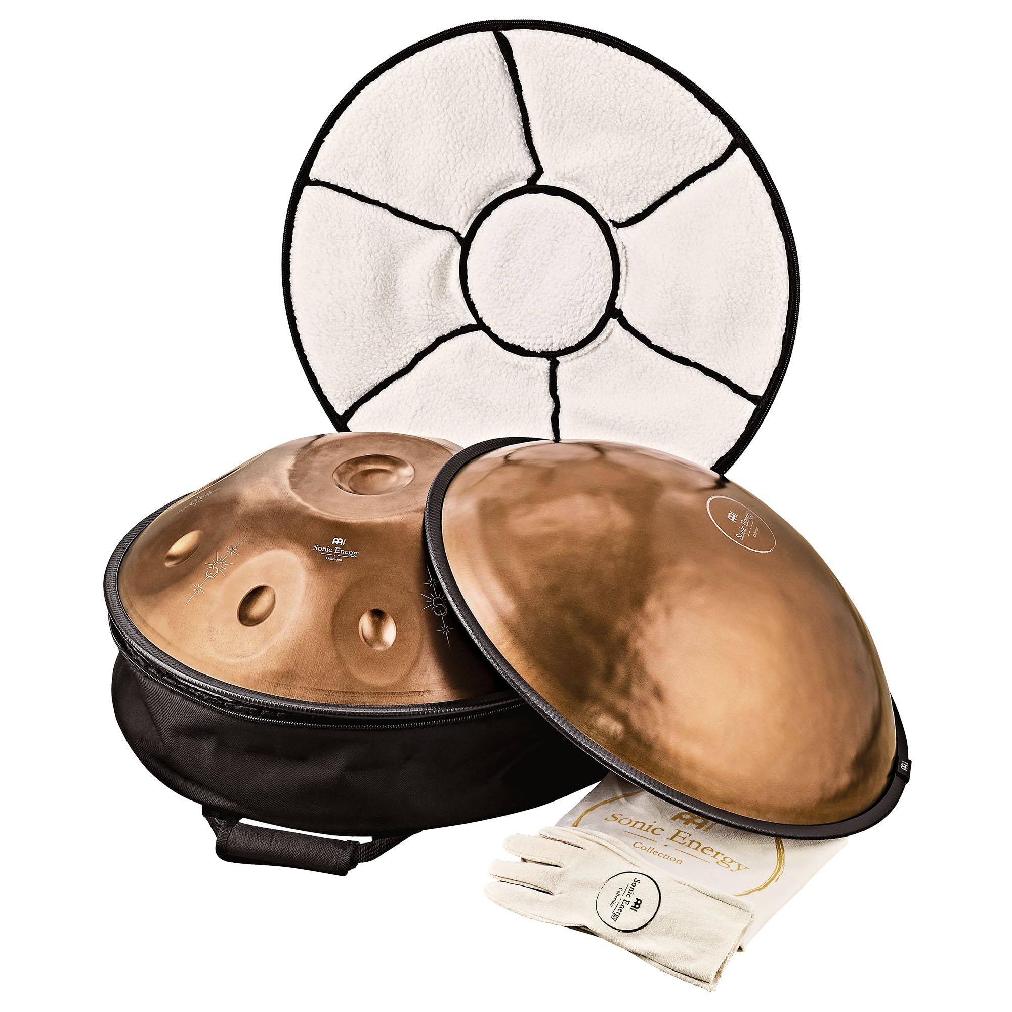 Sonic Energy Sensory Handpan Kupfer – Bb2 Amara, 9 Töne, 432 Hz – Edelstahl – Inkl. Zubehör (HPSTL93CU)