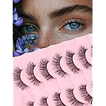 Natural Lashes Fake Eyelashes Pack C Curl Strip Lashes 13MM False Eyelashes Natural Looking 3D Volume Lash thin Band Eyelash Pack 7 Pair Siligli