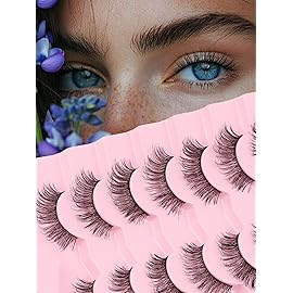 Natural Lashes Fake Eyelashes Pack C Curl Strip Lashes 13MM False Eyelashes Natural Looking 3D Volume Lash thin Band Eyelash Pack 7 Pair Siligli