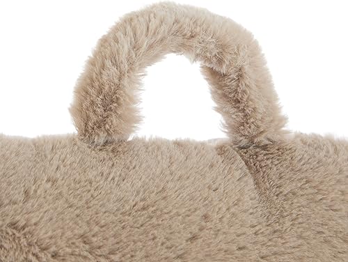 Miniatura 6 de Urban Shop Almohada de respaldo de piel sintética de conejo, color gris pardo