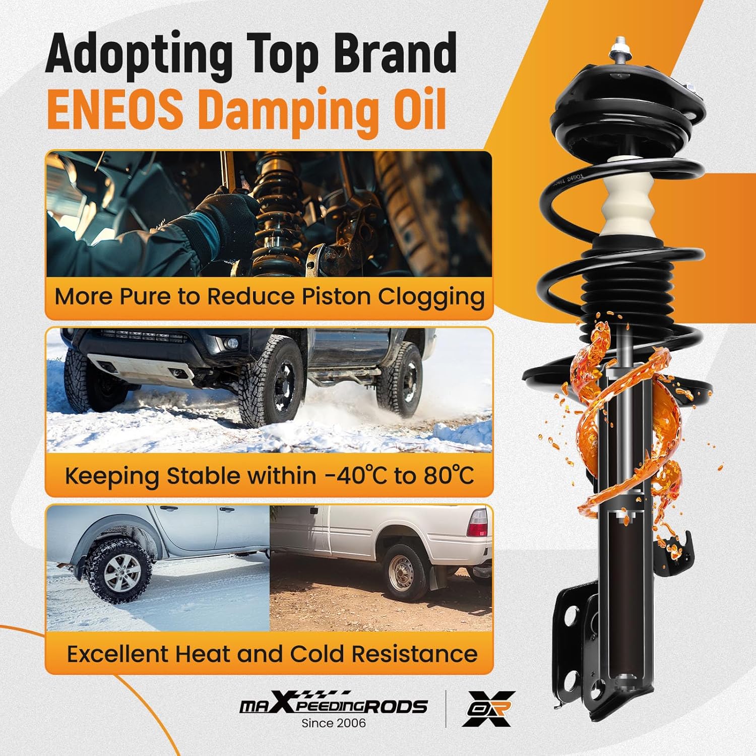 maXpeedingrods 2Pc Front Struts for Toyota Corolla 2009-2013 Toyota Matrix 2011-2013 FWD, 472597 472598 Shock Absorber Struts with Coil Spring Assembly