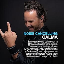 JLab Go Pop ANC True Wireless Earbuds & Charging Case, Black, Active Noise Cancelling, 10mm Drivers, Dual Connect, Customize Your Sound with App, Be Aware Mode, Compact Fit, MEMS Microphone