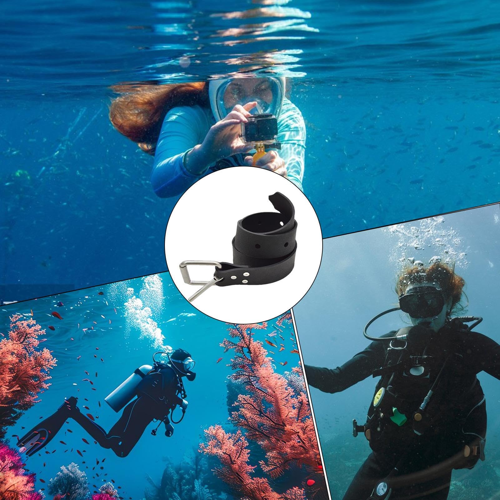 Cintura per da immersione | Cintura per morbidi | morbidi | Cintura per per apnea, cintura per subacquea in silicone, cinghia regolabile per peso, cintura antiscivolo per
