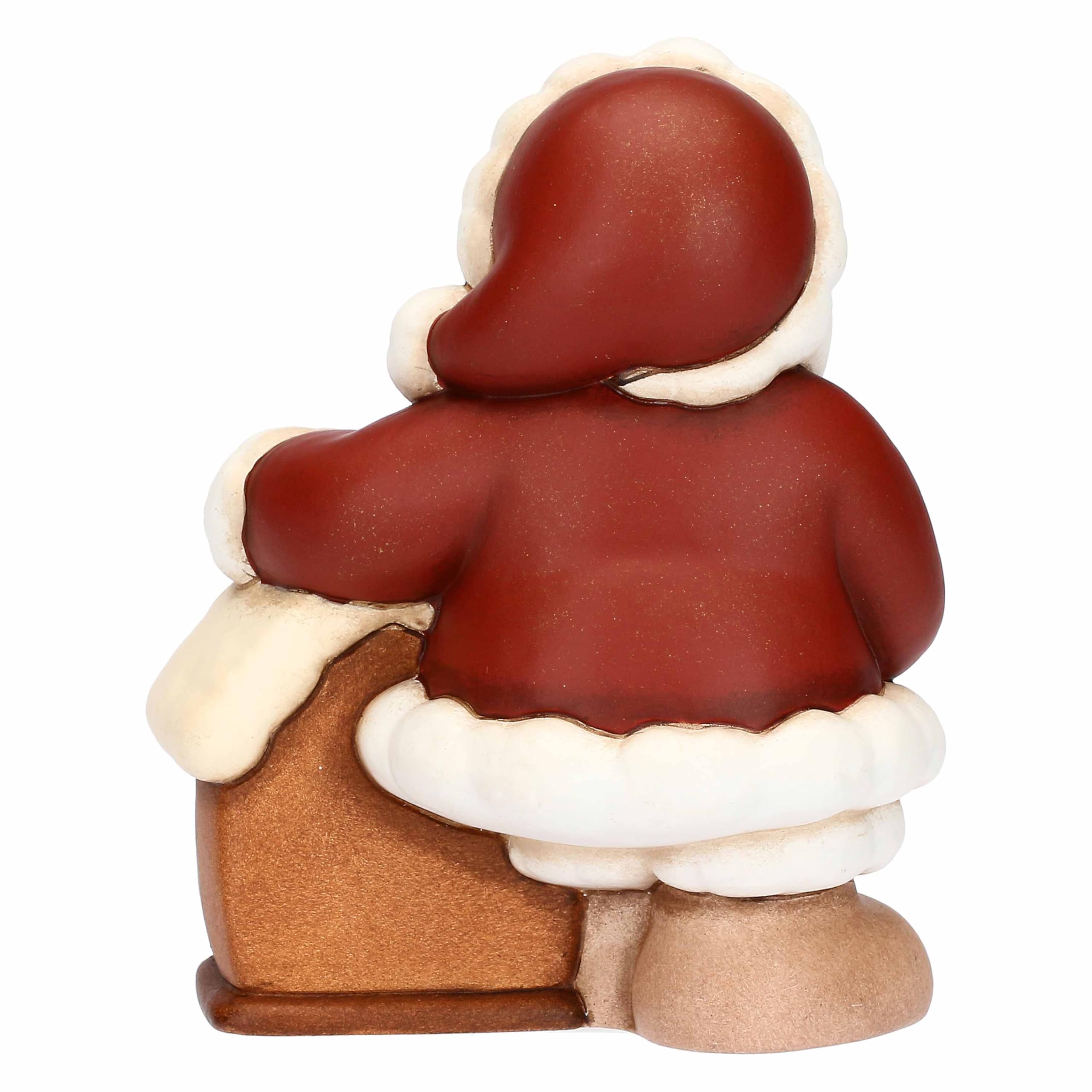 THUN - Babbo Natale con cassetta delle lettere in ceramica, medio -Thunland -7x6,5x9,5 cm