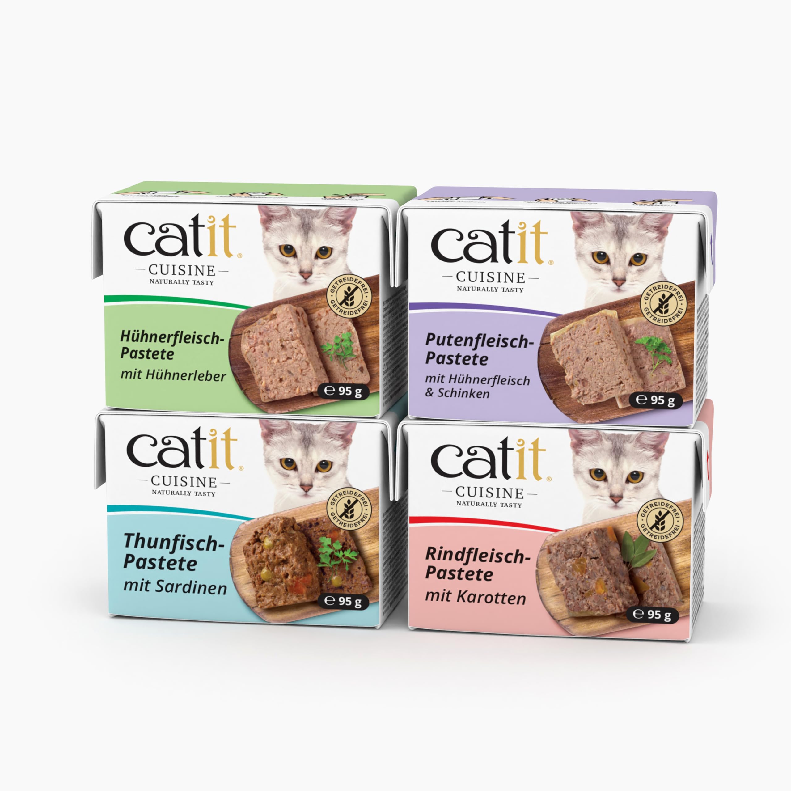 Catit Cuisine – mokra karma premium dla kotów – pasztet z tuńczykiem i sardynkami, mieszanka paszowa pełnoporcjowa, 95 g, bez zbóż, wysoka zawartość ryb