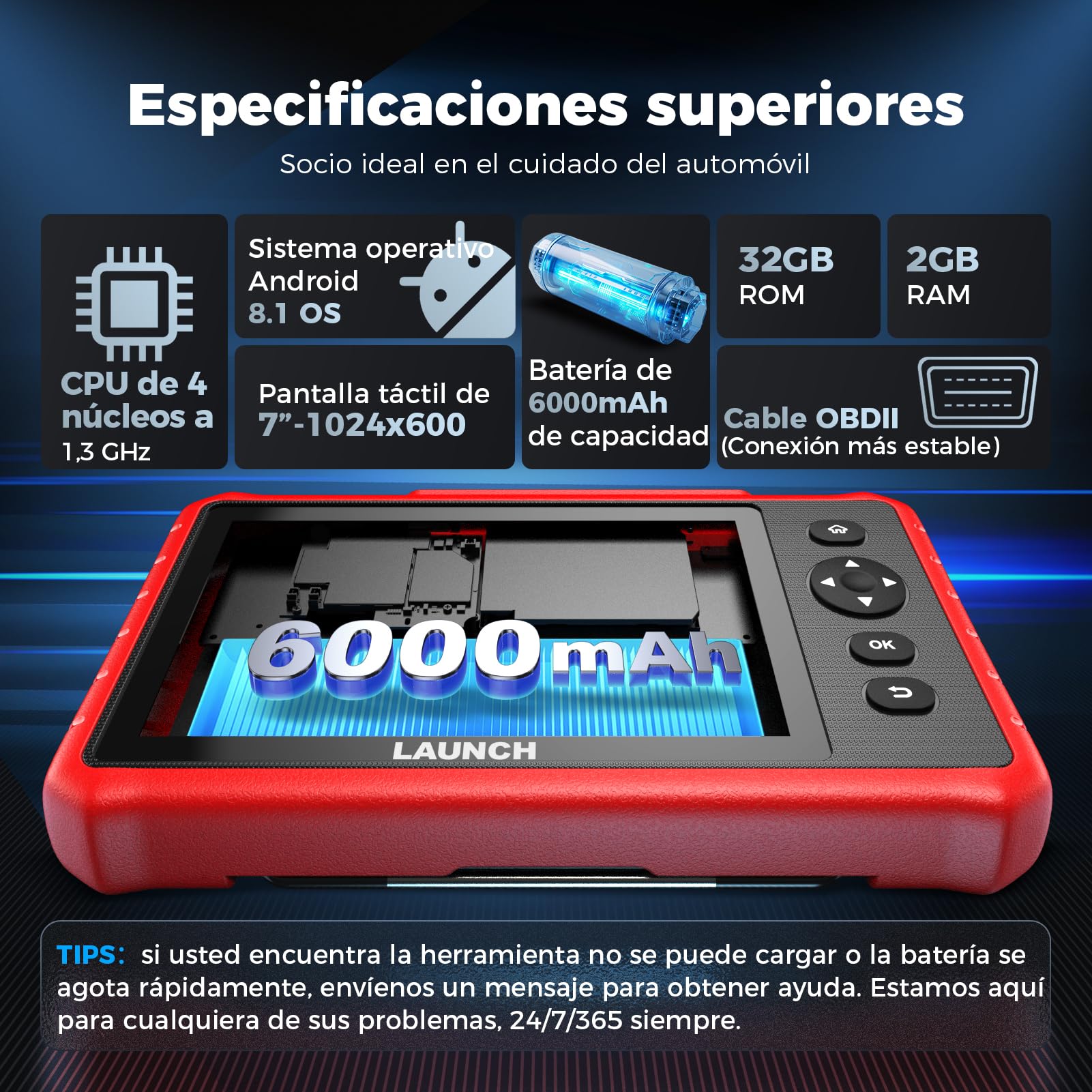 LAUNCH X431 CRP919X Lite Maleta de Diagnóstico Auto, Herramienta de Diagnóstico Bidireccional con Scanner y 32+ Servicios Calientes, Sistema Completo de Diagnóstico OBD2 en Francés, Reinicialización
