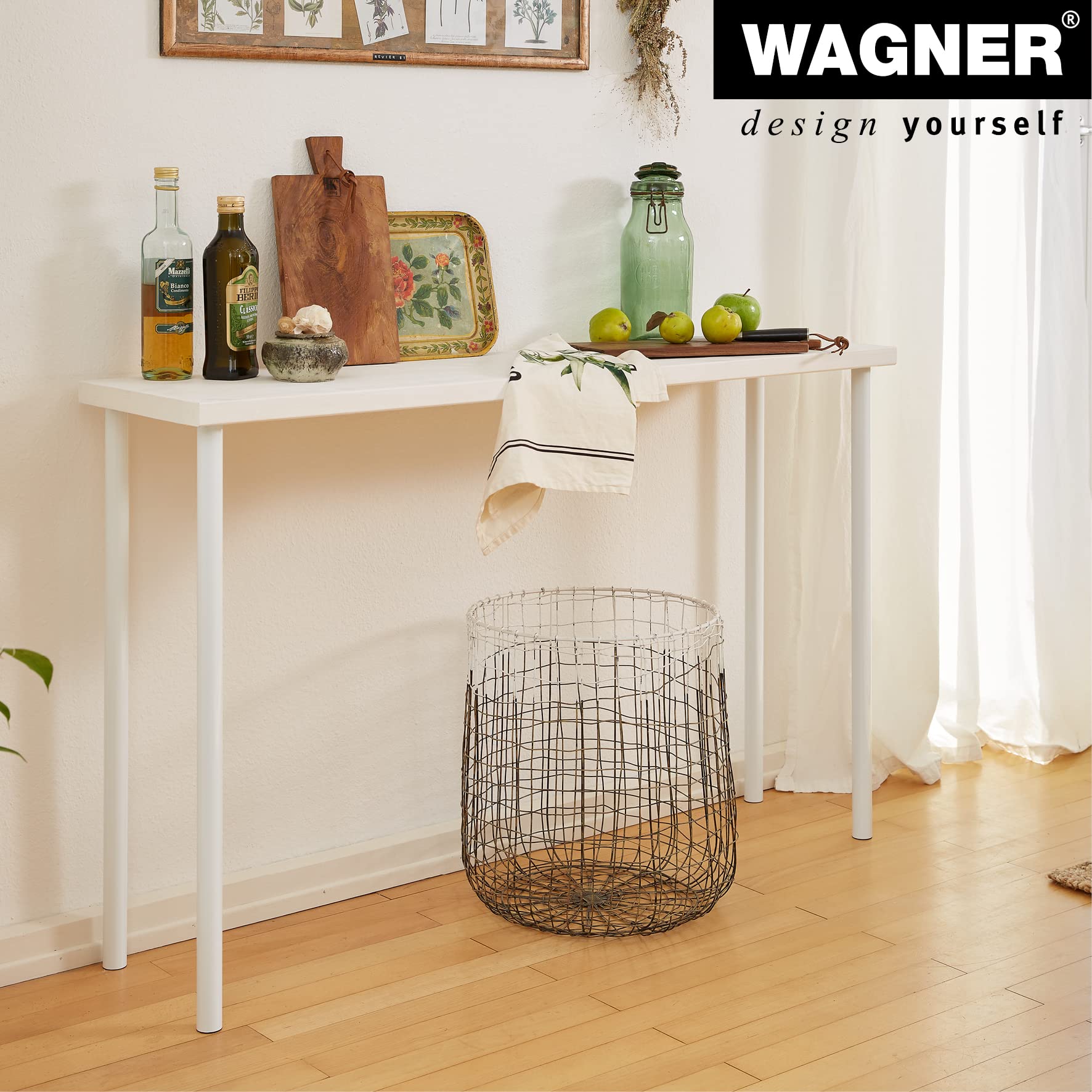WAGNER Classic Retro 12168001 Furniture Leg Diameter 30 x 800 mm Integrated Mounting Plate 60 x 60 mm Internal Thread Diameter 10 mm - Image 3