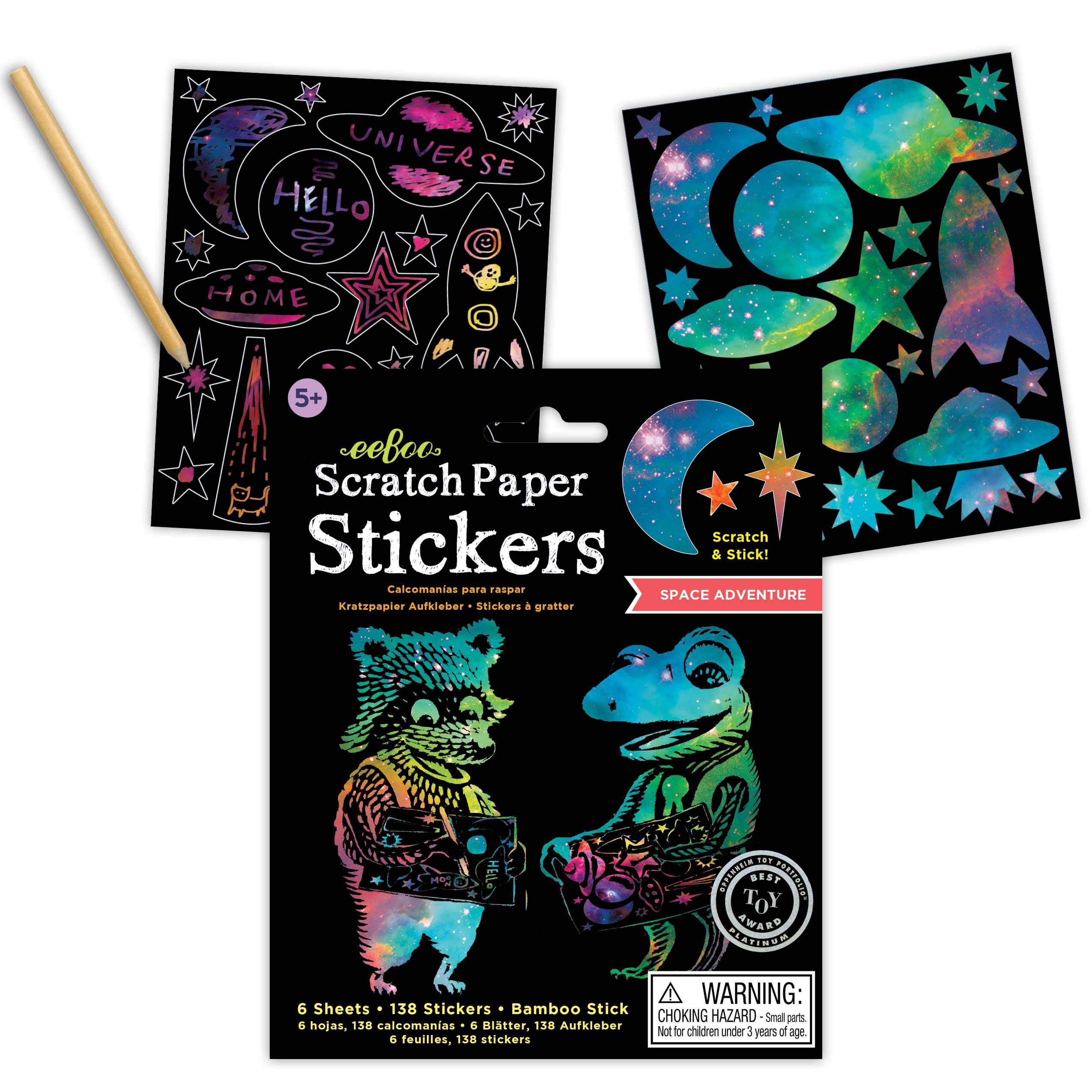 eeBoo's Galactic Space Scratch Stickers/ Space Adventure