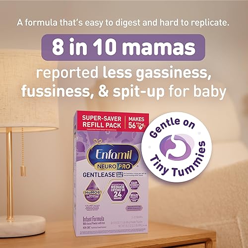 Miniatura 2 de Enfamil NeuroPro Gentlease - Fórmula para bebés, DHA para fortalecer el cerebro, mezcla inmune HuMO6, diseñada para reducir la irritación, el
