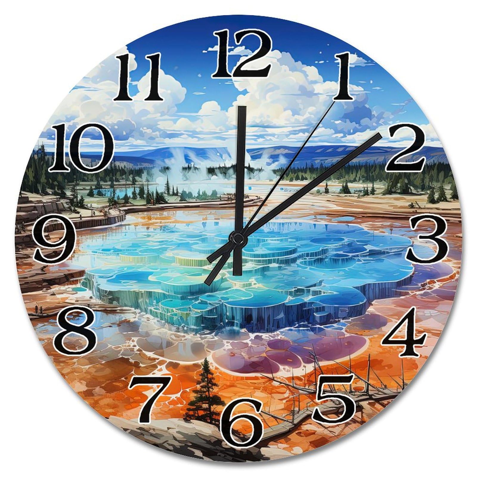 Horloge murale ronde en pierre silencieuse pour supprimer le tic-tac stressant