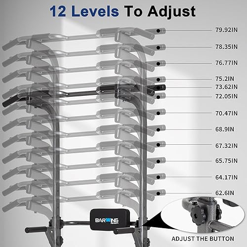 Miniatura 3 de BARWING Estación de barra de dominadas, torre eléctrica, estación de inmersión con respaldo 3D, soporte de entrenamiento de fuerza multifunción,
