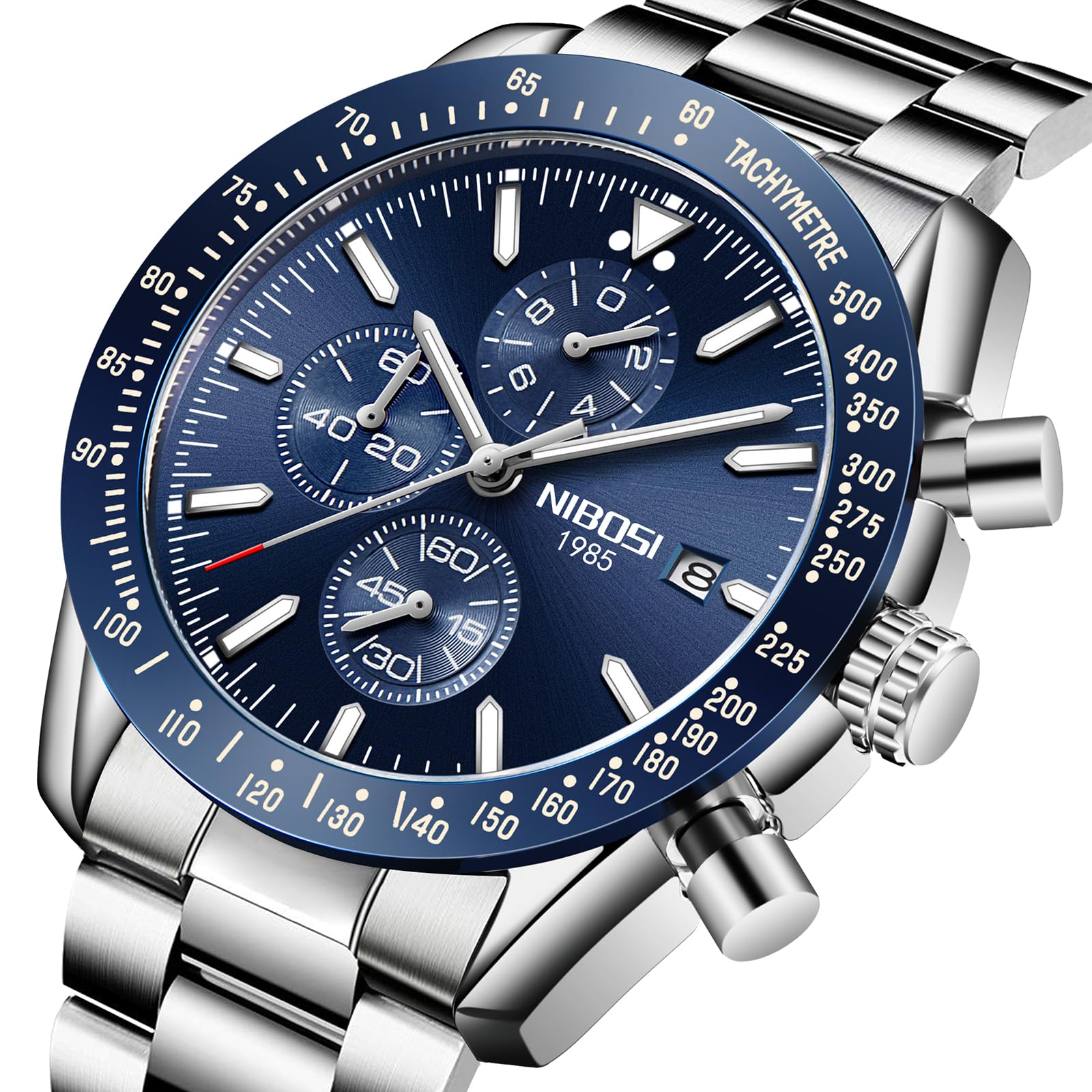 NIBOSI Orologi da uomo analogico al quarzo cronografo impermeabile data luminosa oro rosa argento orologio da polso uomo moda casual orologi per uomini classico elegante regalo in pelle oro nero