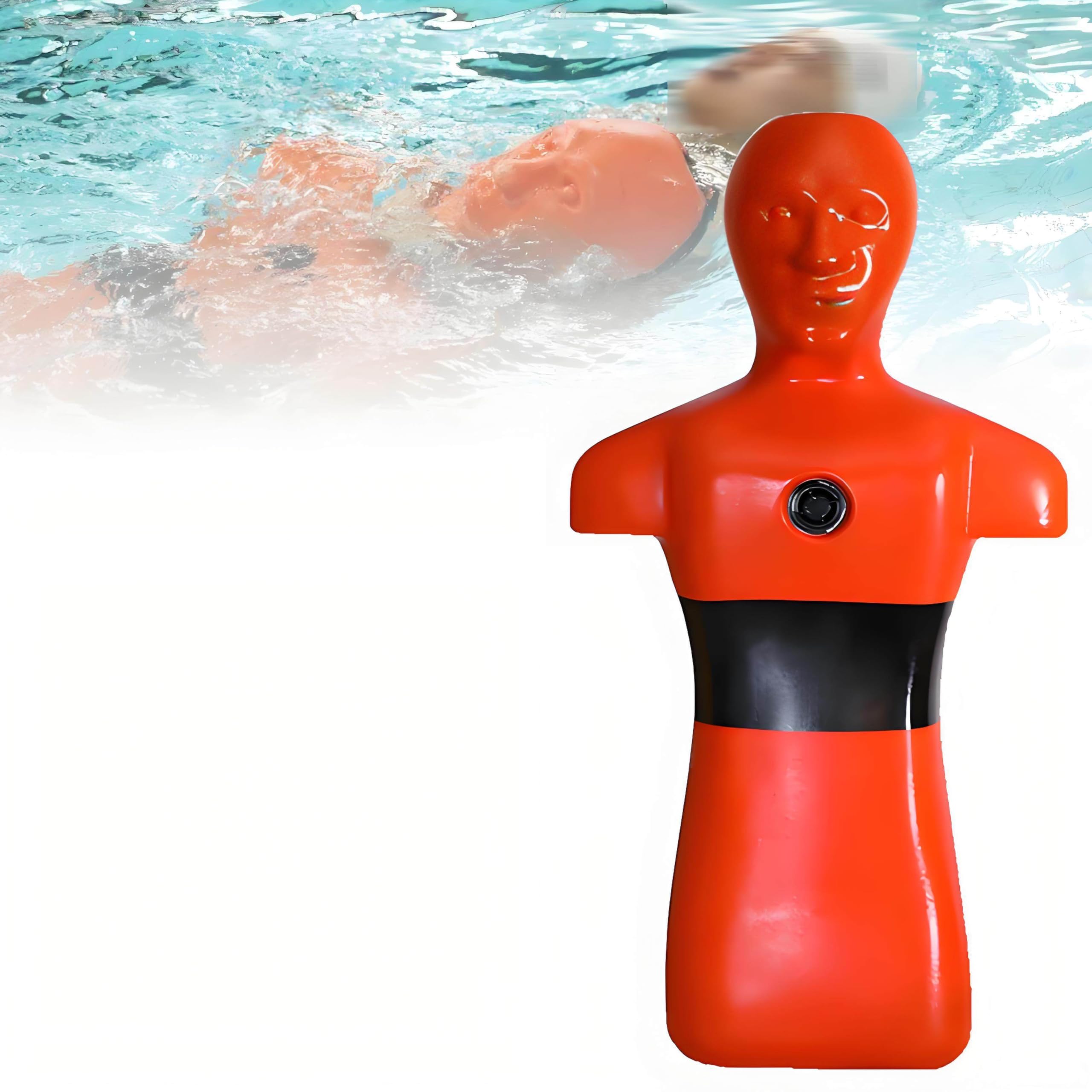 Manichino per Addestramento al Salvataggio in Acqua, Attrezzatura per Addestramento al Salvataggio in Piscina, 110,2 Libbre, Scarico Rapido, Adatto per Un Uso Prolungato Orange