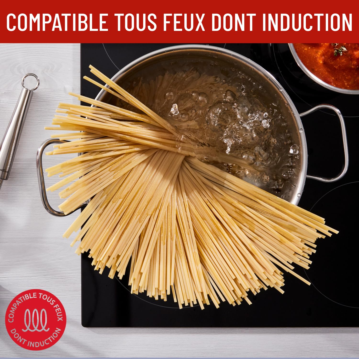 Lagostina Sfiziosa Lot de 9 casseroles avec fond Lagoseal Plus pour tous les étages de cuisson, revêtement en acier inoxydable pour chauffage rapide et cuisson uniforme, design élégant de longue durée | Fond Lagoseal Plus triple couche, avec 1 casserole,