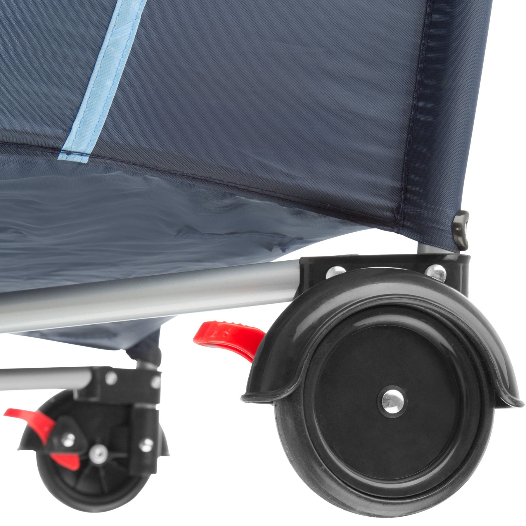 tectake® Cuna Bebe Plegable y Ajustable, Parque Infantil con Corralito y Bolsa de Transporte, Cama Infantil Portátil, Corral para Bebe - 132 x 75 x 104 cm Diseño Tigre Azul