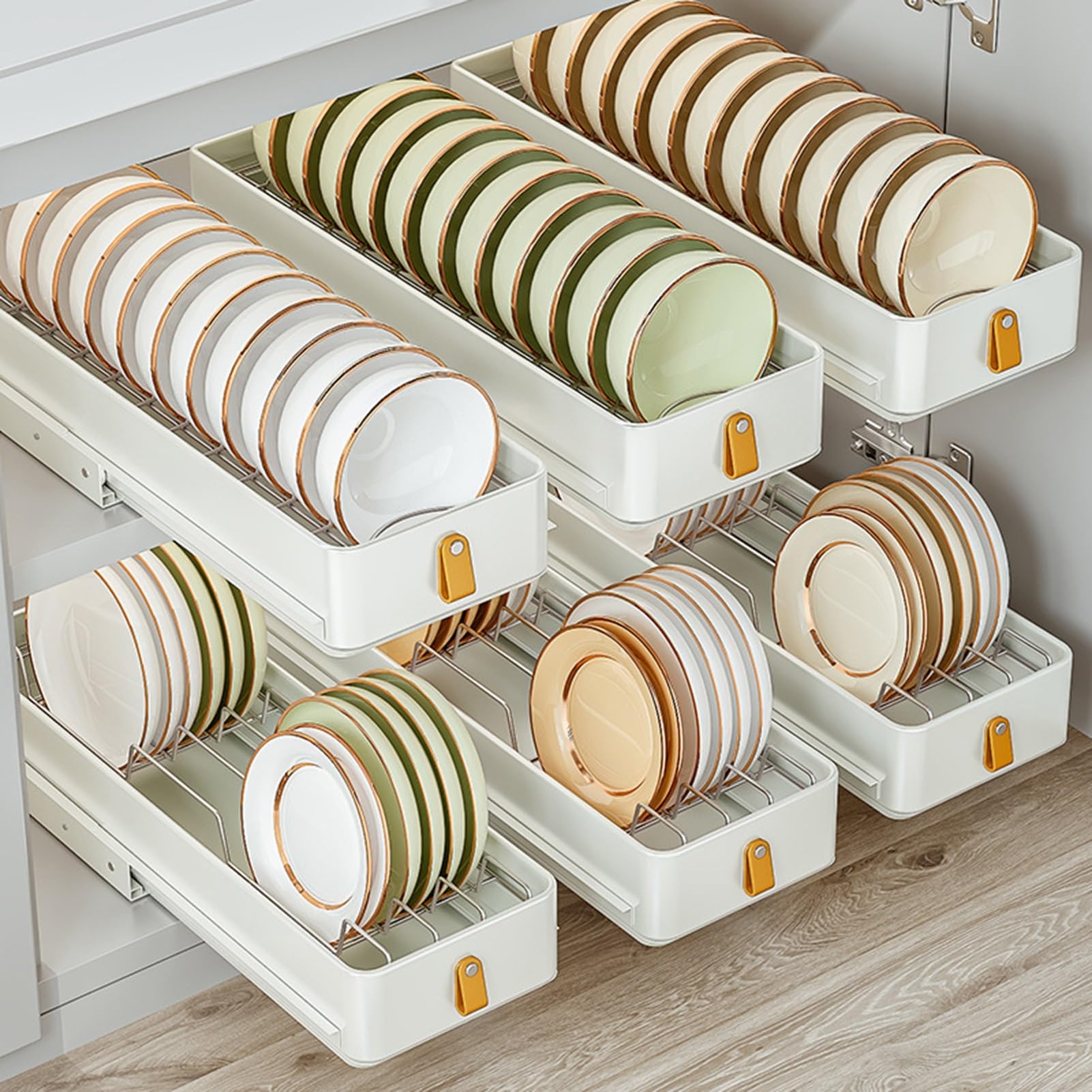 Ausziehbarer Schubladen Geschirrkorb Slide Out Drawer Pull Out Cabinet Organizer Kitchen Edelstahlschrank Ausziehbare Schublade Teleskopschublade Küche ohne Bohren