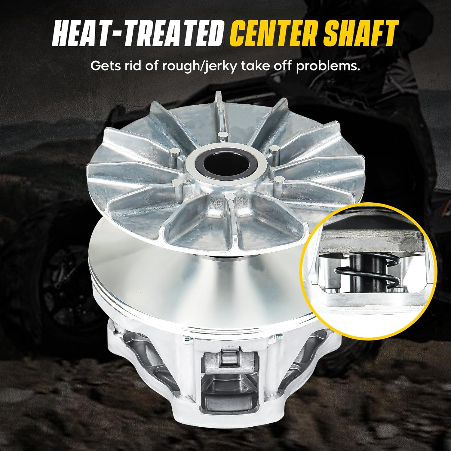 Primary Clutch with Spring Compatible with Polaris Sportsman 500 HO 1998-2005/Magnum 330 325 500 4x4 2000 2001 2002 -Replace for 1321706 Aluminium Drive Clutch