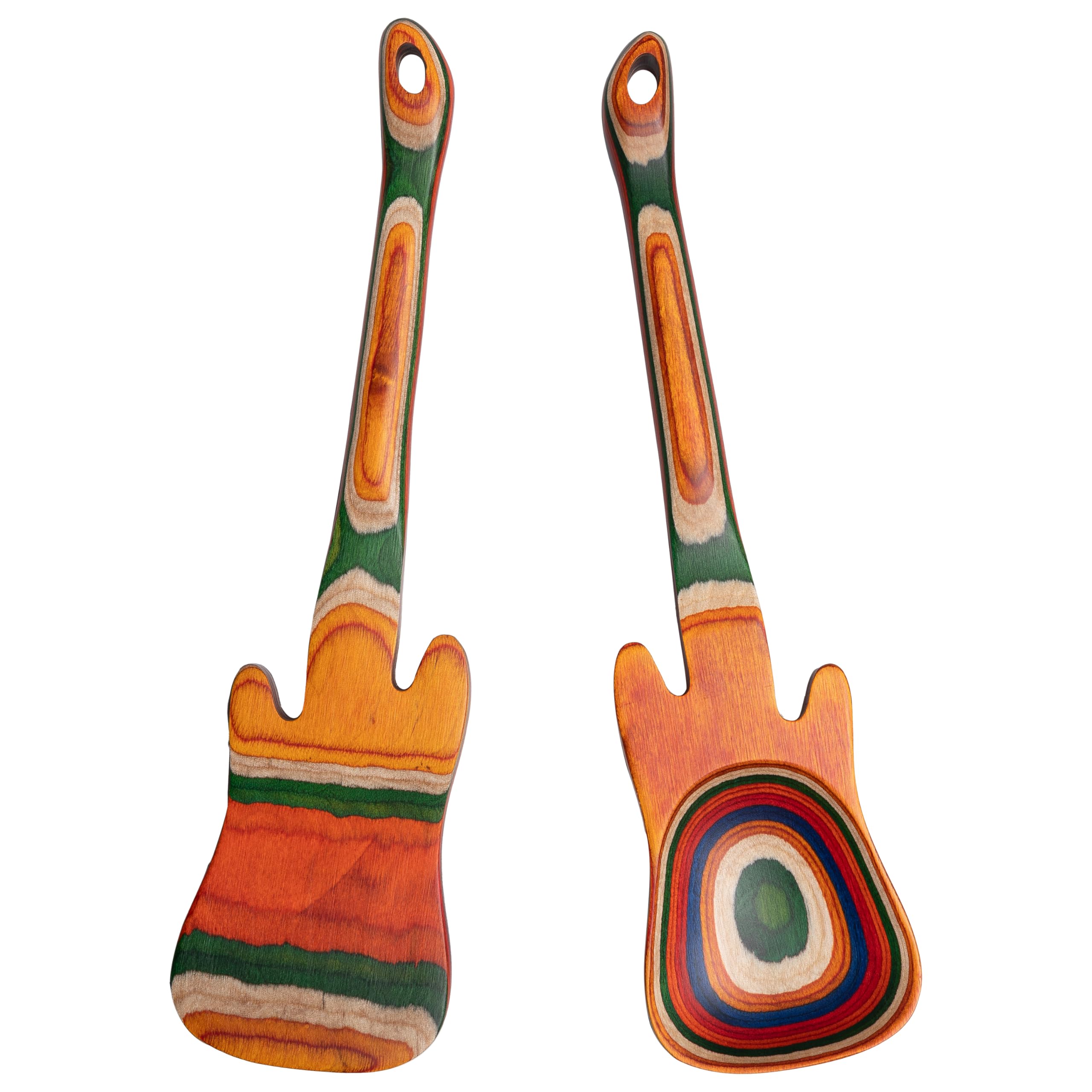 Pakkawood Salad Servers - Natural Wood Utensils -8