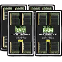 1TB 8X128GB DDR5 6400MHZ PC5-51200 CL52 4Rx4 1.1V 288-PIN ECC Registered RDIMM NEMIX RAM Server Memory KIT Compatible with ASRock Rack W890D8-2L2T Motherboard