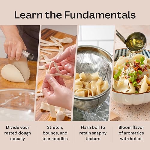 Miniatura 5 de Juego de cestas de fideos  Colador de malla fina de acero inoxidable con asa, herramienta de pasta para hervir, utensilios de cocina asiáticos