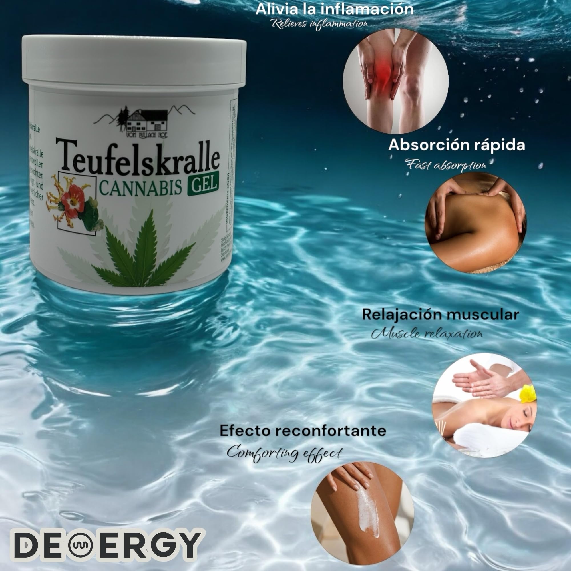 Gel de chanvre, baume relaxant, crème pour les muscles et les articulations avec Harpagophytum, crème pour usage topique