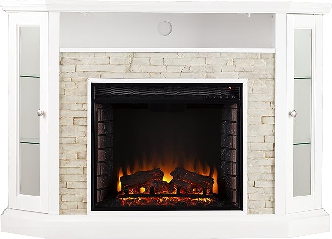 Chimenea Eléctrica Esquina SEI Furniture Redden Blanca 52.25x16x36.5 in miniatura 5