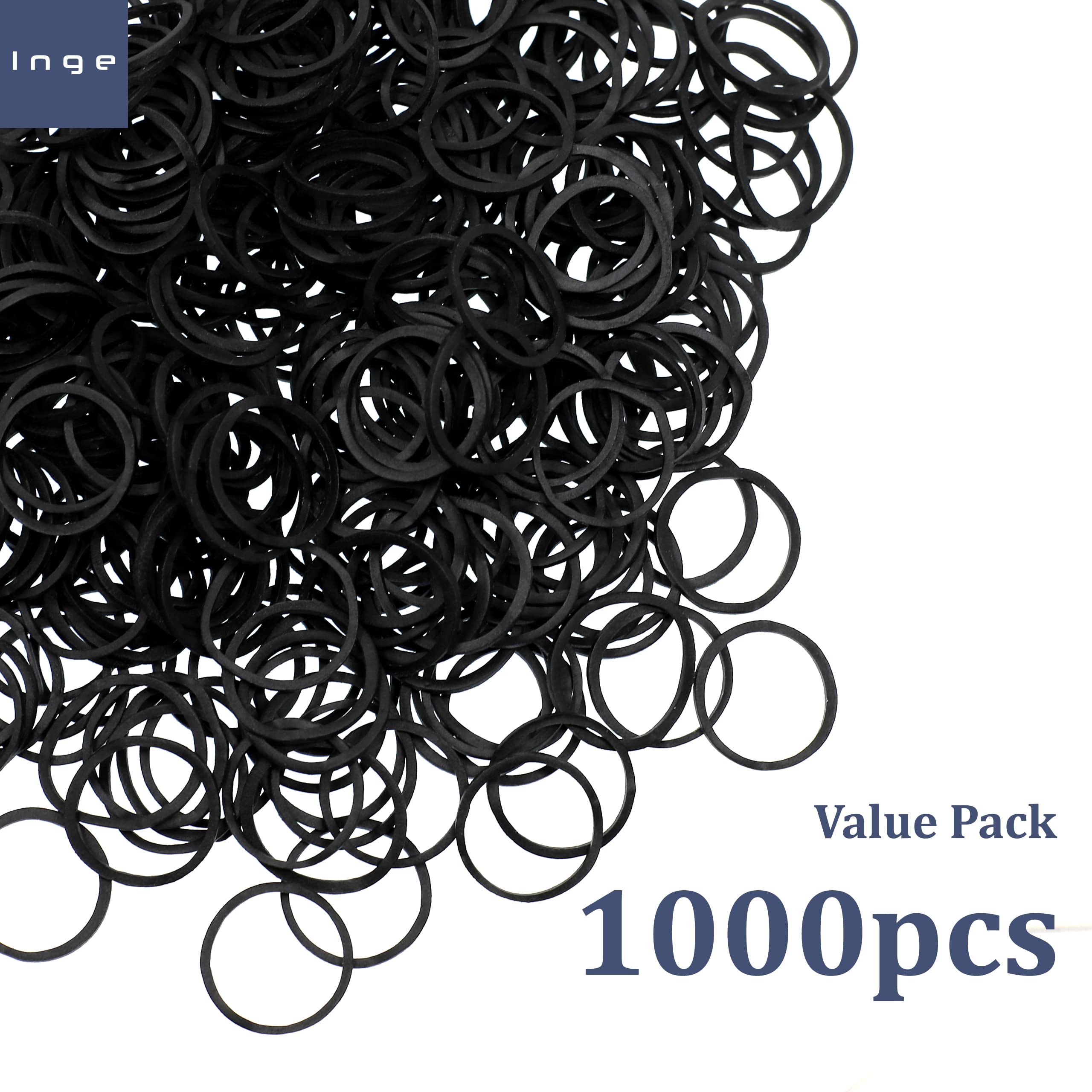 1000 PCS Black Elastic Hair Bands, Ideal for Daily Use & Versatile Hairstyles, Durable Small Hair Bands, 1 count (Pack of 1000) - Image 2