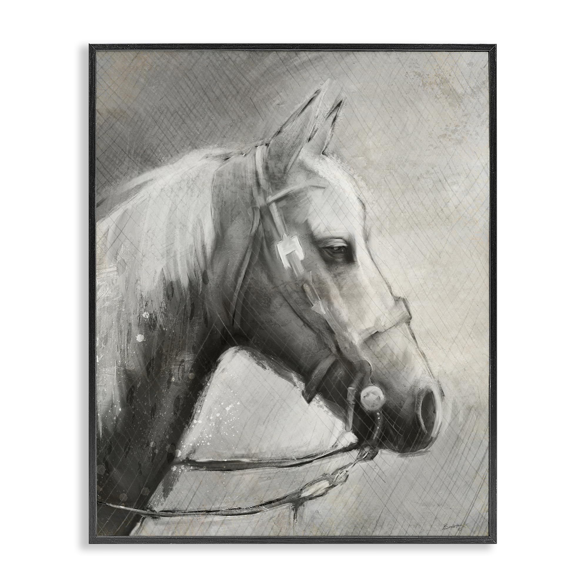 Stupell Industries 'Modern Ranch Horse', Framed Giclee Art, Black, 11 x 14 Inches, Easy to Hang and Sturdy, Made in USA, by Chad Barrett