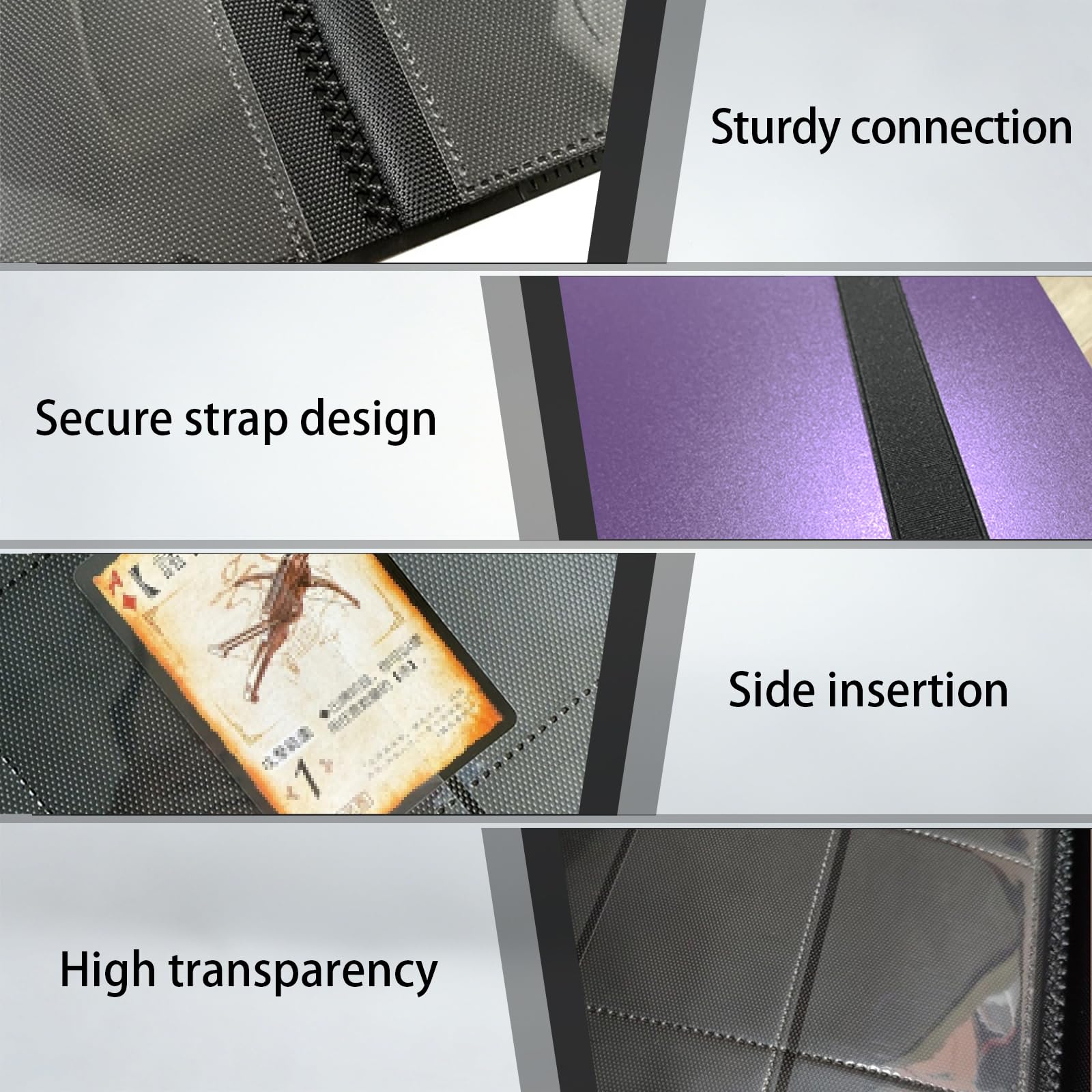 Trading Card Binder-12-Pocket,Total 480 Pockets,Card Collection Binder for Standard Cards Side Loading Card Folder for MTG Sports (Football/Basketball/Baseball) Cards (Purple) - Image 3