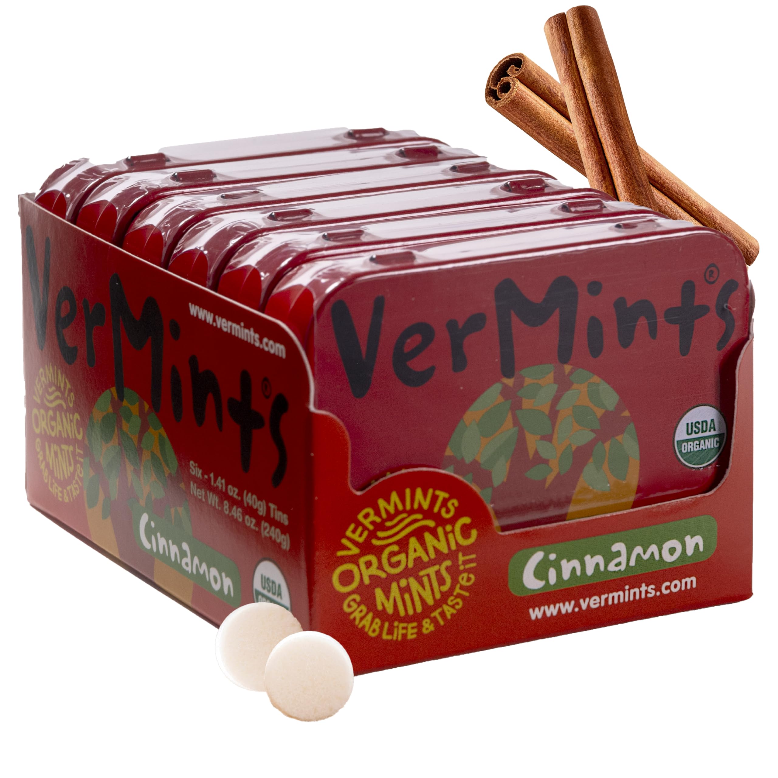 Vermints Breath Mints - All Natural - Cinnamint - 1.41 Oz - Case Of 6