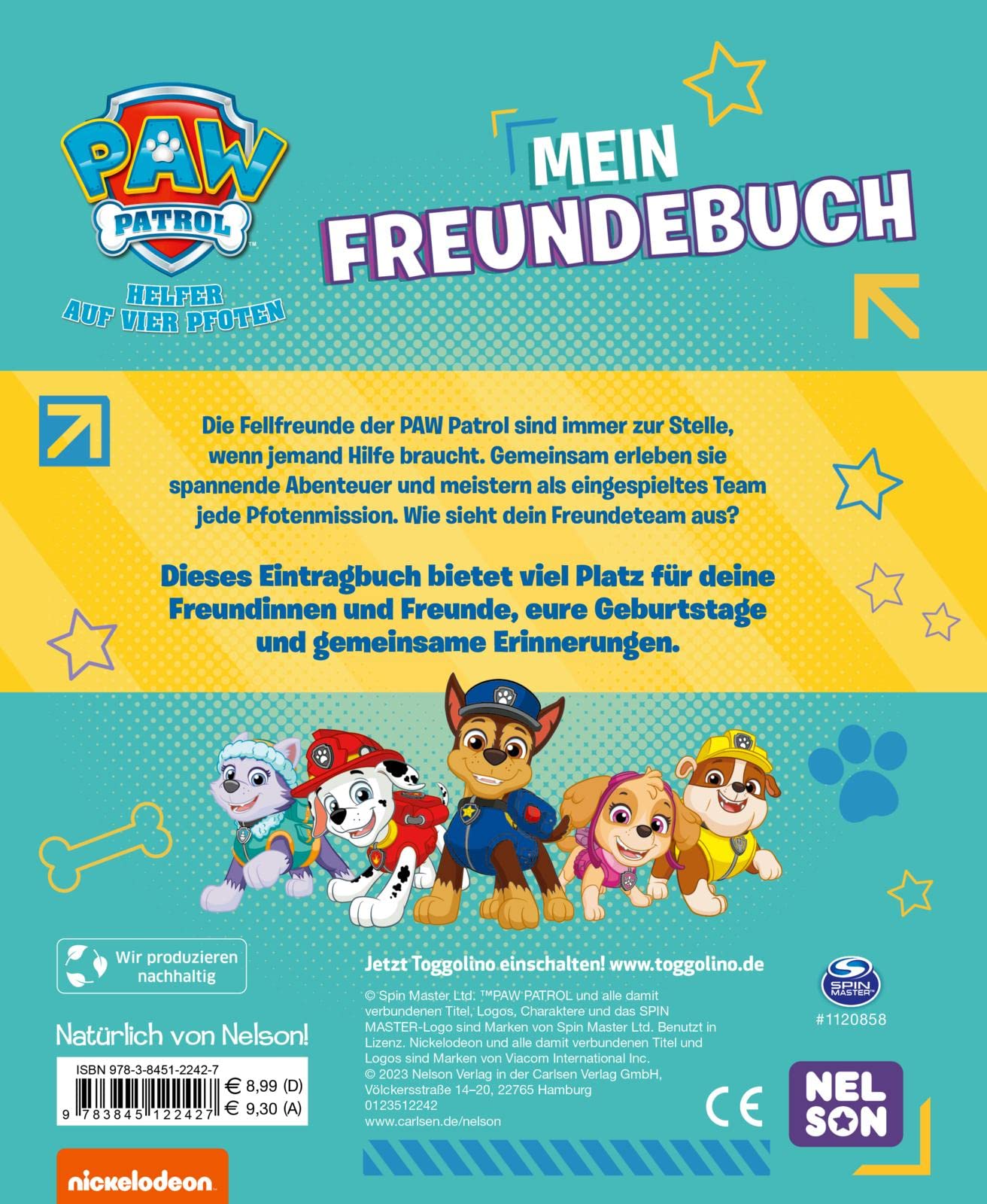 PAW Patrol Mitmachbuch Freundebuch Eintragbuch für Kindergartenkinder ab 3 Jahre
