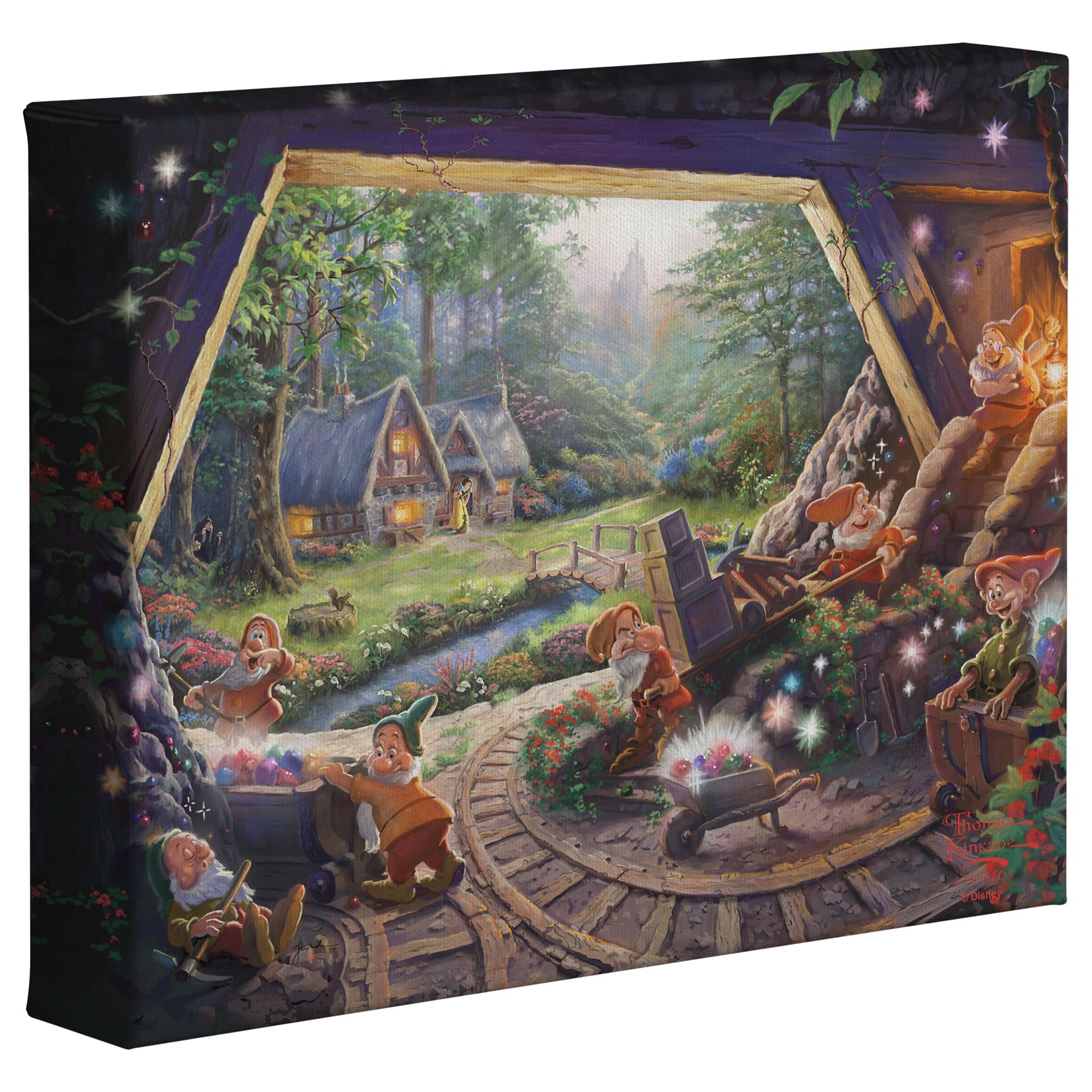 Thomas Kinkade Studios Snow White and the Seven Dwarfs 8 x 10 Gallery Wrapped Canvas