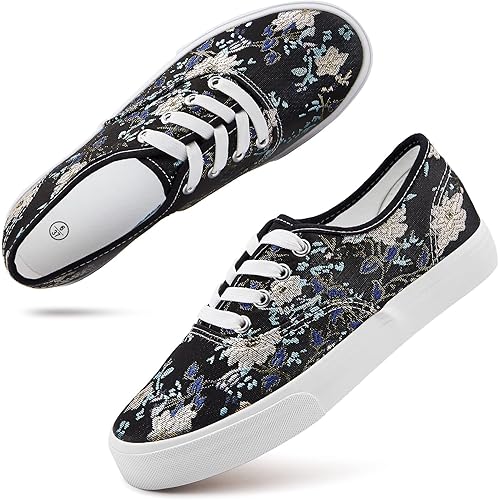 Women's Canvas Shoes Low Cut Canvas Sneaker Casual Walking Shoes
