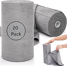 Reusable Microfiber Cleaning Cloth Roll – 20 Pcs Washable Absorbent Towel Sheets for Kitchen, Oil, Dust & Stains Cleaning Wipes for Household, Car, Bathroom & Daily Use (Pack of 1)