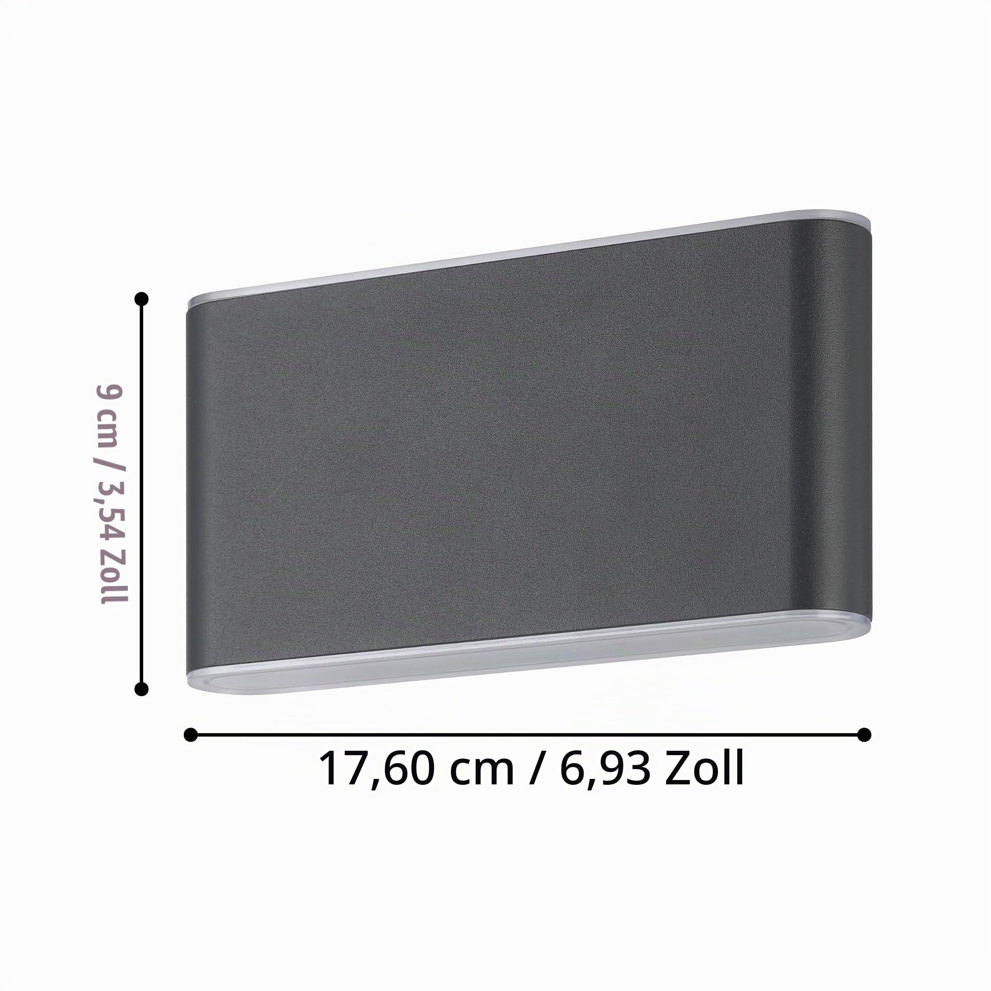 EGLO LED Außenleuchte Grutti, Wandleuchte außen mit Up und Down Beleuchtung | Wand Außenbeleuchtung aus Aluminium in Anthrazit, Außenlampe warmweiß-kaltweiß, IP65, 17,5 cm