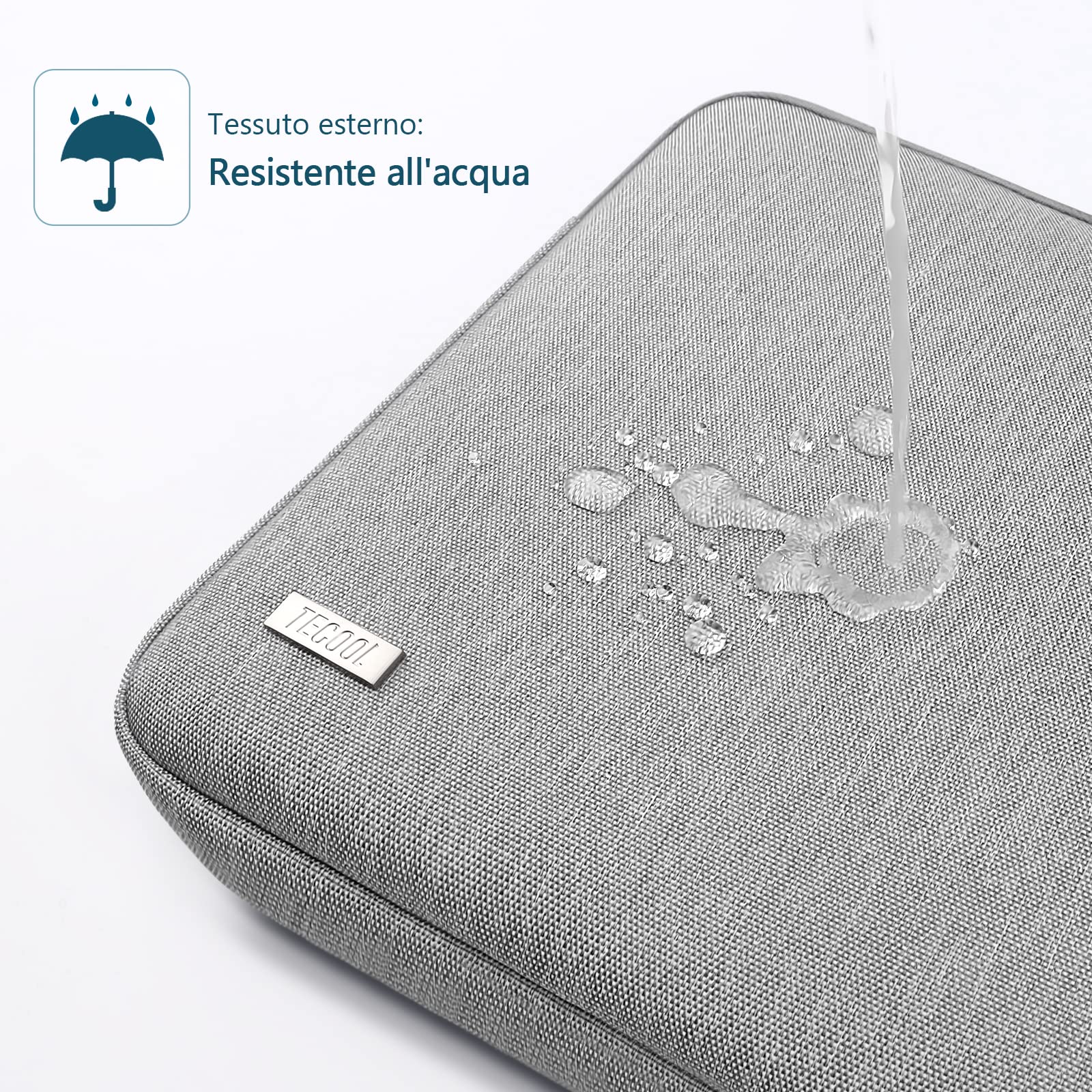 TECOOL Custodia pc 14 Pollici per Laptop, Notebook Porta Computer per 14" HP Pavilion Elitebook Lenovo Thinkpad Ideapad dell Acer ASUS Chromebook, MacBook Air 15 M3 M2 2024-2023 Borsa,Grigio