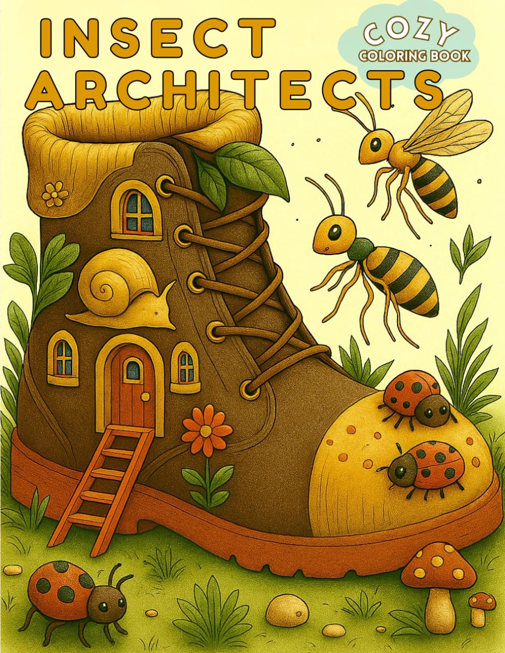 Insect Architects: A Cozy & Creative Coloring Book for Kids and Adults