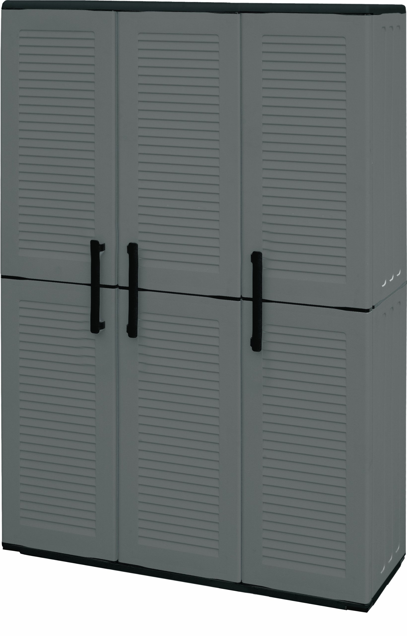 Art Plast Armoire extérieure ou intérieure, 3 portes et 3 niveaux en polypropylène ajustables, 100% fabriqués en Italie, 102x37h163