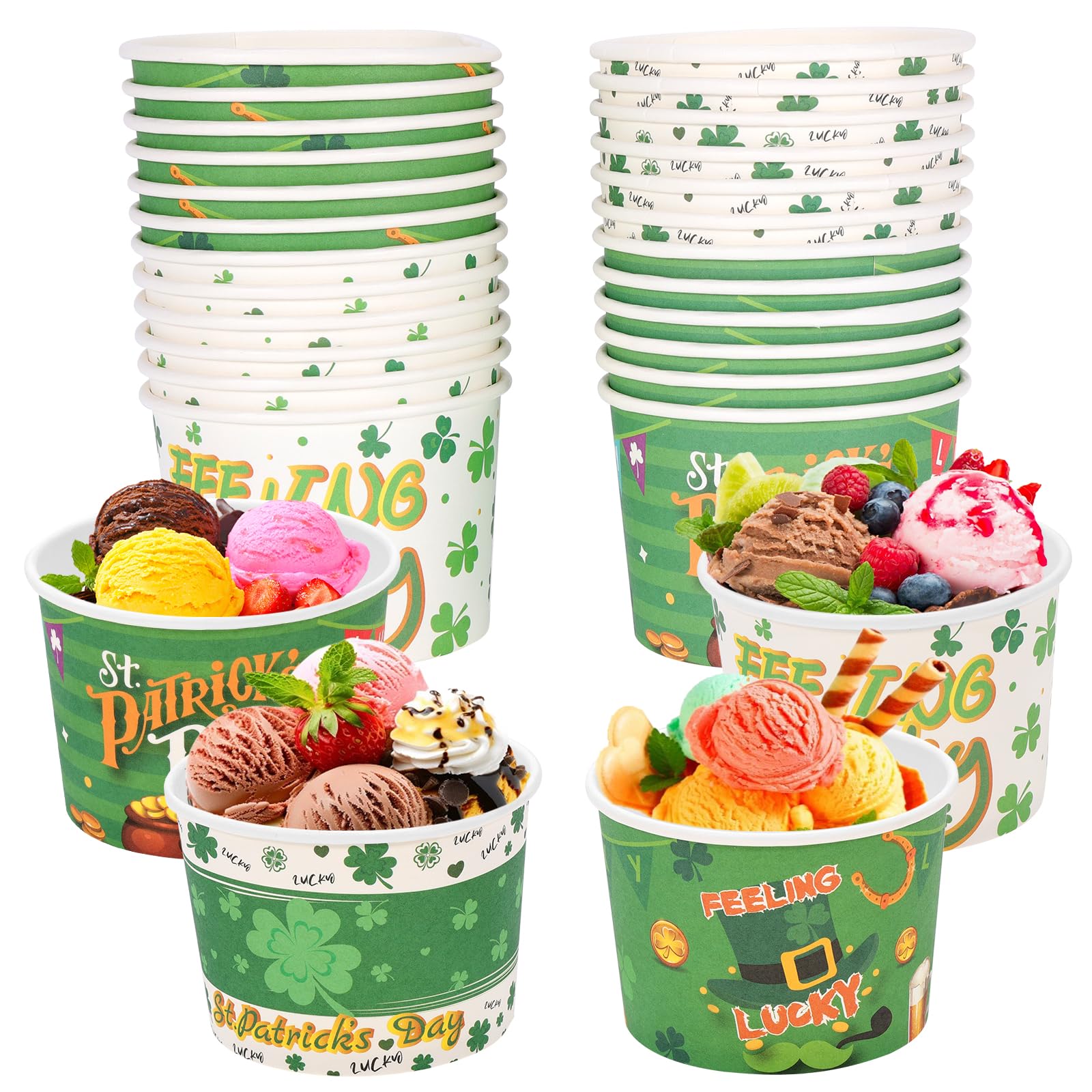Bols à crème glacée jetables HOWAF pour une décoration de table irlandaise réussie