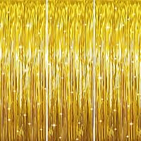 Vista 41 de GOER - Cortinas de tiras metálicas/oropel para fiestas, telón de fondo para fotos, cumpleaños, graduaciones, Año Nuevo, bodas, de 3.2 x 9.8 pies