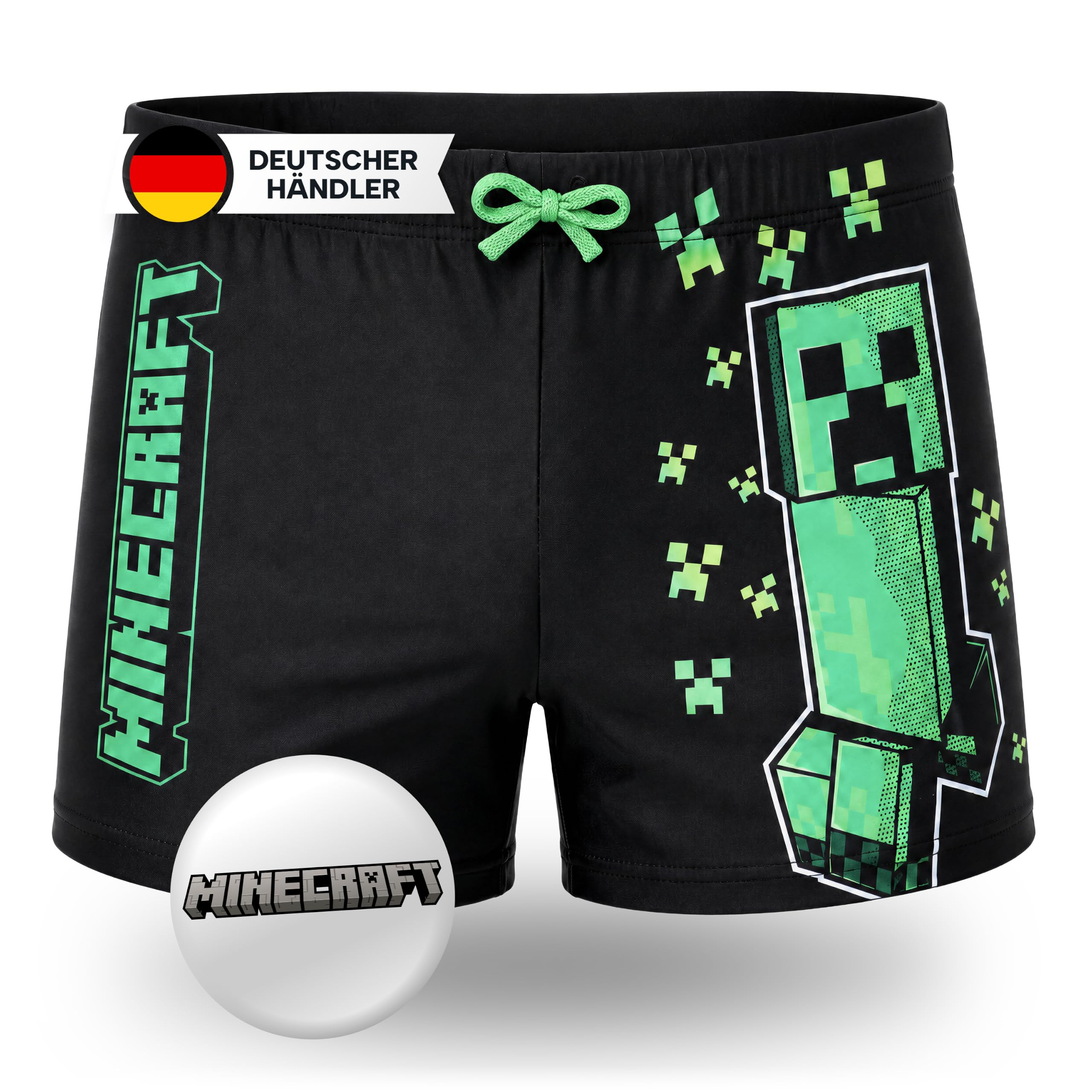 Minecraft Boys' Creeper Swimming Shorts, 140