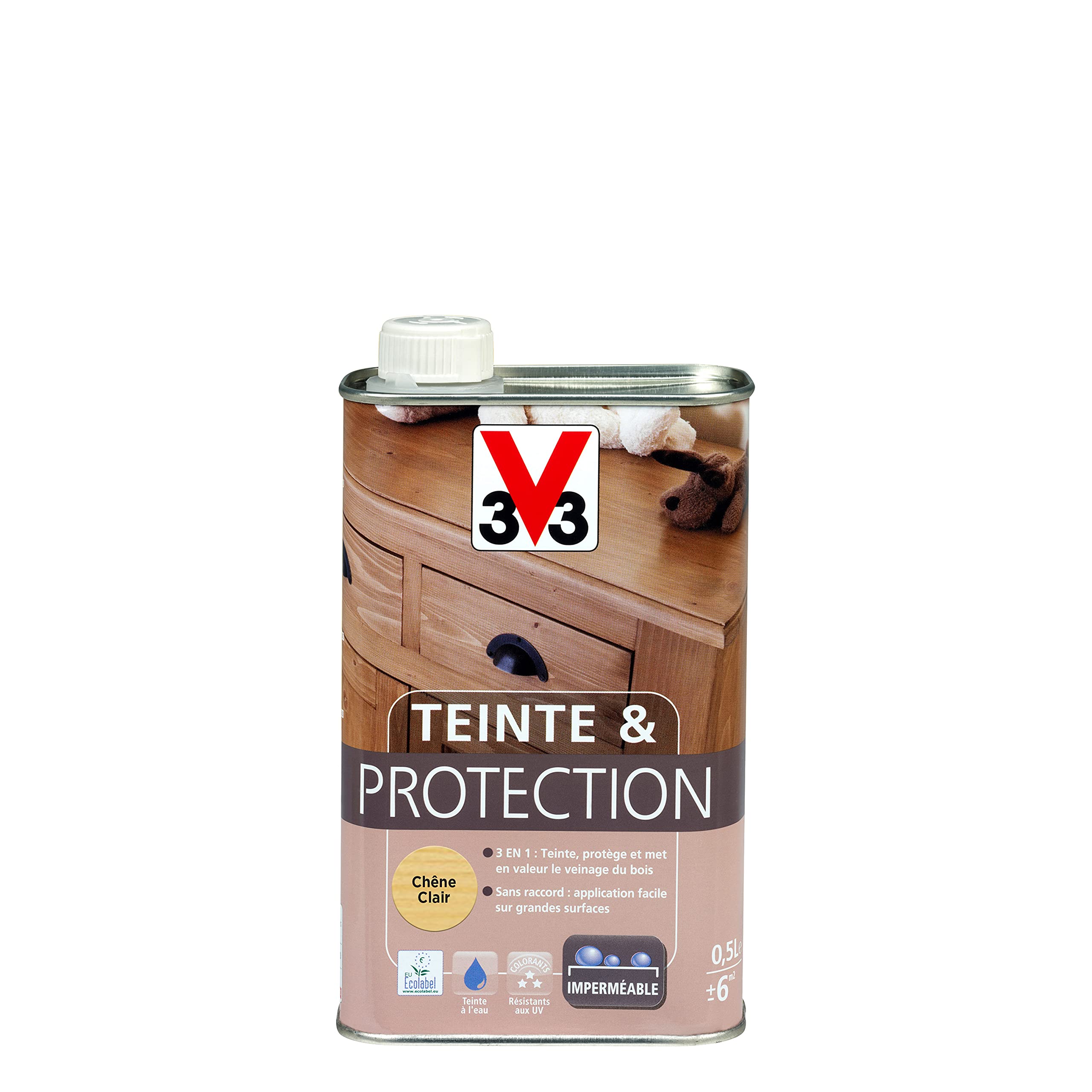 V33 Teinte & protection meubles boiseries Chêne clair 0,5L