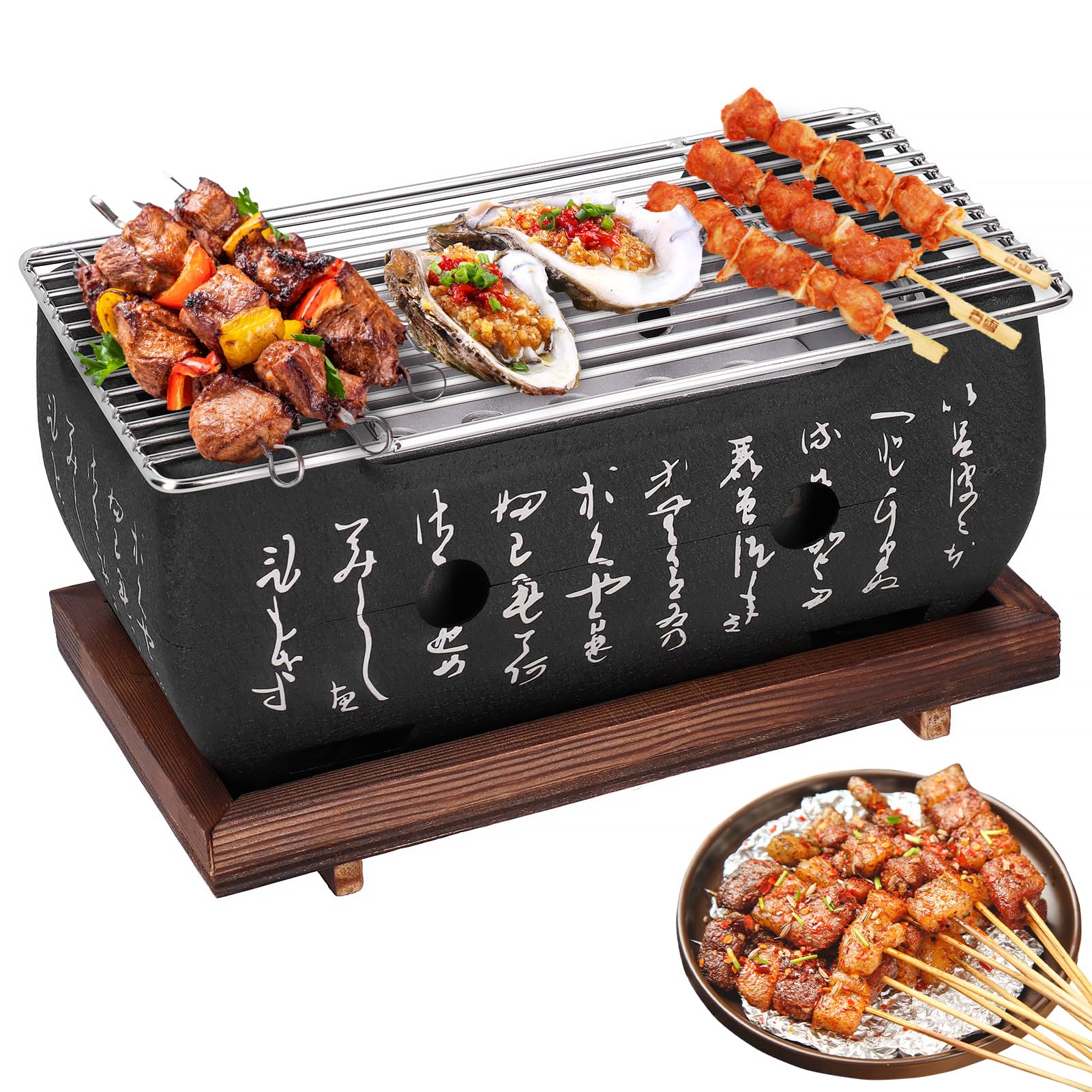 Barbecue Carbonella, Griglia Giapponese Portatile Utensili per Barbecue per Campeggio, Picnic Sulla Spiaggia