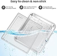 Vista 3 de Stainless Steel Air Fryer Tray Replacement for Cuisinart Air Frye TOA-060 and TOA-065, TOA-70 Deep Fryer Parts & Accessories, 12.4"x11" Baking Sheet