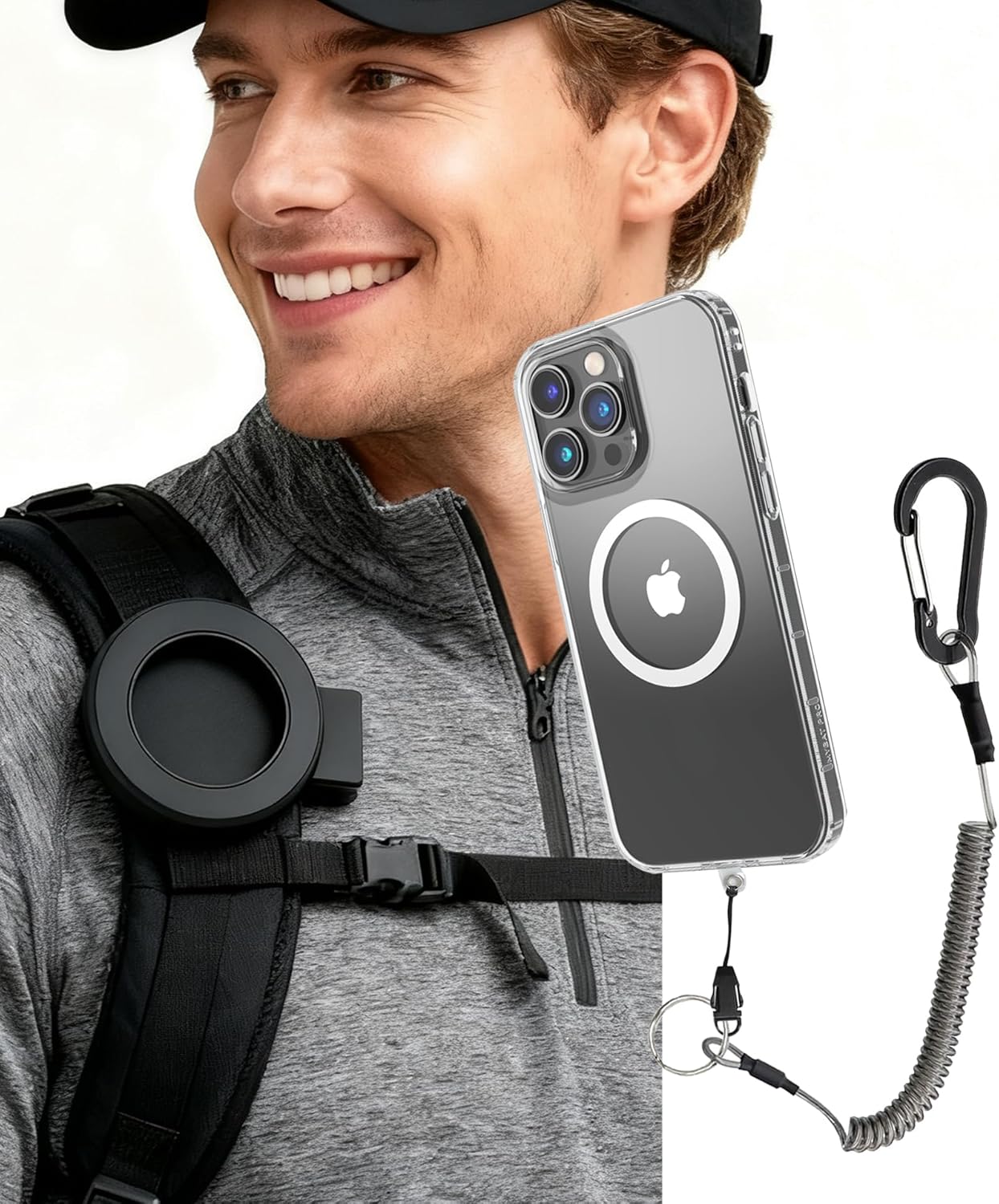 Magnetic Cellphone Holder for Backpack Strap and Shoulder Strap,Use As Hiking/Climbing/Outdoor Phone Holder and Ensures Your Phone is Safe