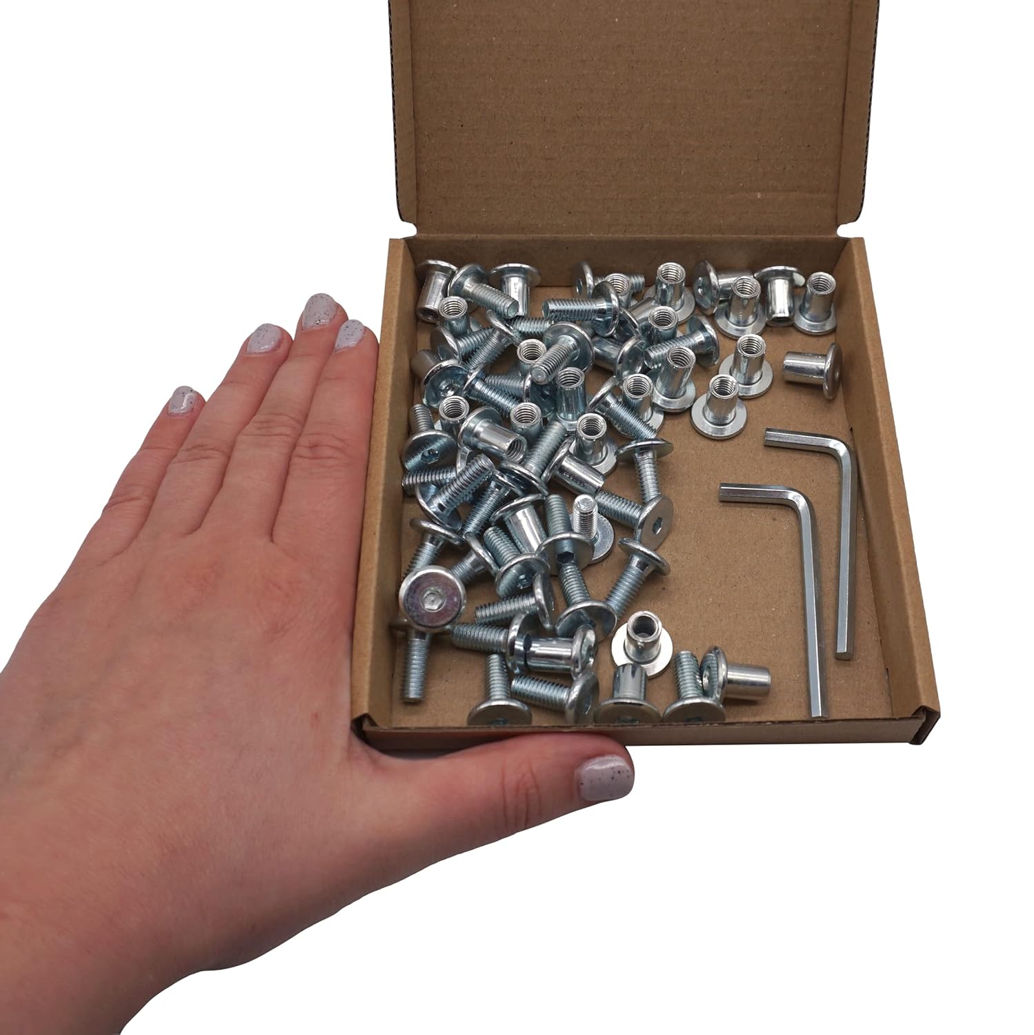 (Pack of 30 pcs) Zinc Plated Steel Joint Connector Bolts M6 x 16 mm With Nuts, Furniture