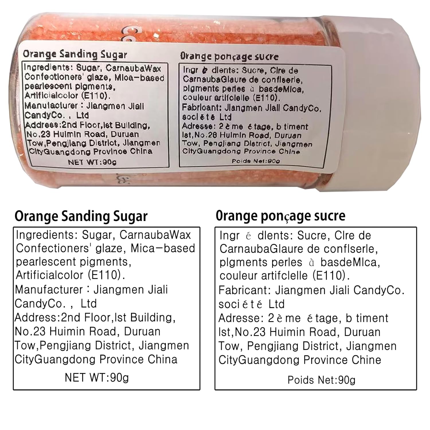 Sentovac Orange Sanding Sugar for Baking Edible Sparkling Sugar Sprinkles Coarse Sugar Crystals for Baking Topping Cake Cookie Cupcake Topper Ice Cream Decoration Supplies 3.2 OZ - Image 2