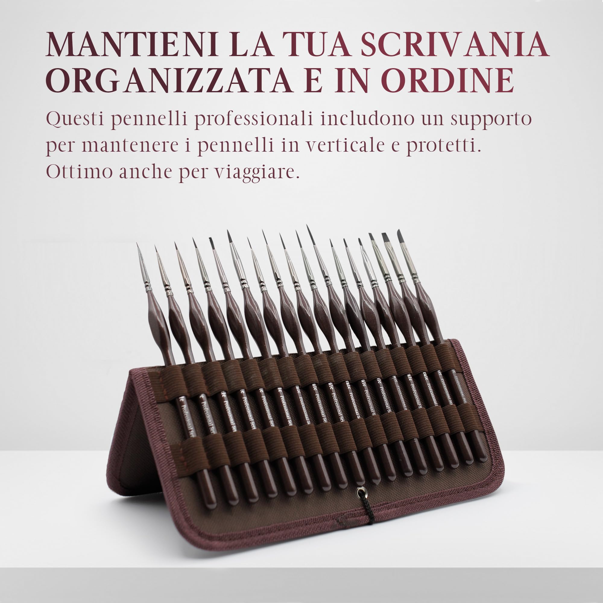 Set 4 Pennelli Per Miniature E Dettagli - Misure 00000, 000, 00, 0, Setole In Nylon, Manico Ergonomico